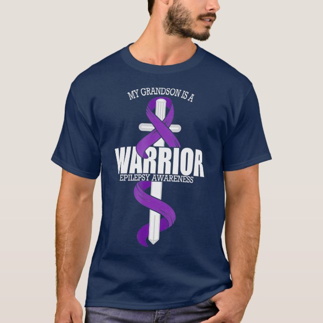 Epilepsy Warrior Grandson Epilepsy Awareness T Shirt (Framsida)