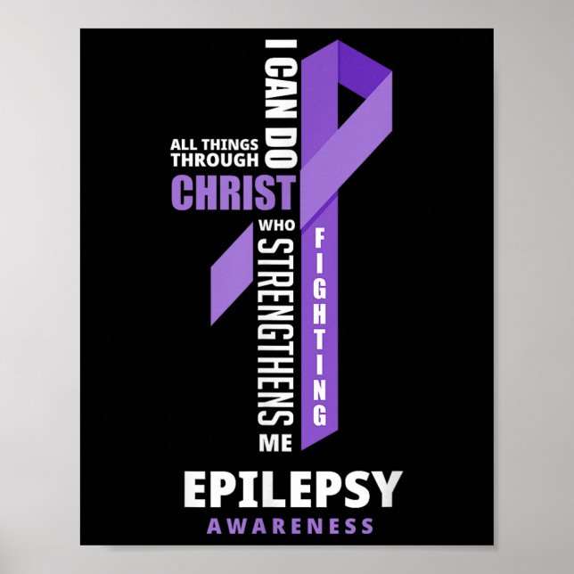 Epilepsy Warrior Gud Jesus Kristus Epilepsy Awaren Poster (Framsidan)