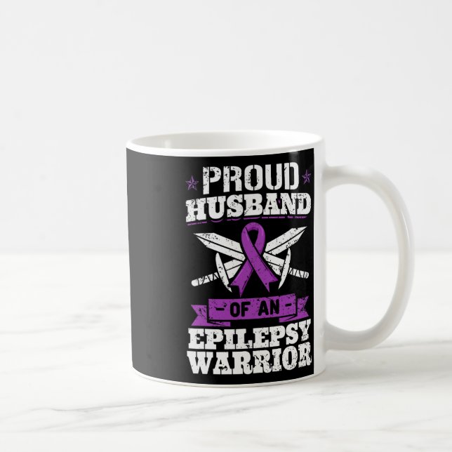 Epilepsy Warrior Husbynd Epileptic Seizure Disorde Kaffemugg (Höger)