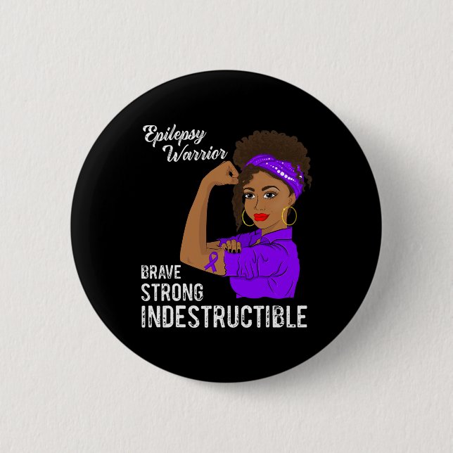 Epilepsy Warrior Indestrucsible Survivor Awareness Knapp (Framsida)