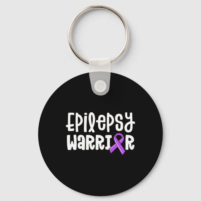 Epilepsy Warrior Kids Lila Ribbon Awareness Wom Nyckelring (Framsida)