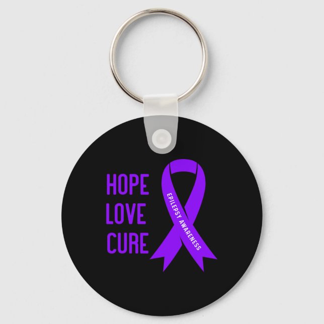 Epilepsy Warrior - Lila Epilepsimedvetenhet Nyckelring (Framsida)