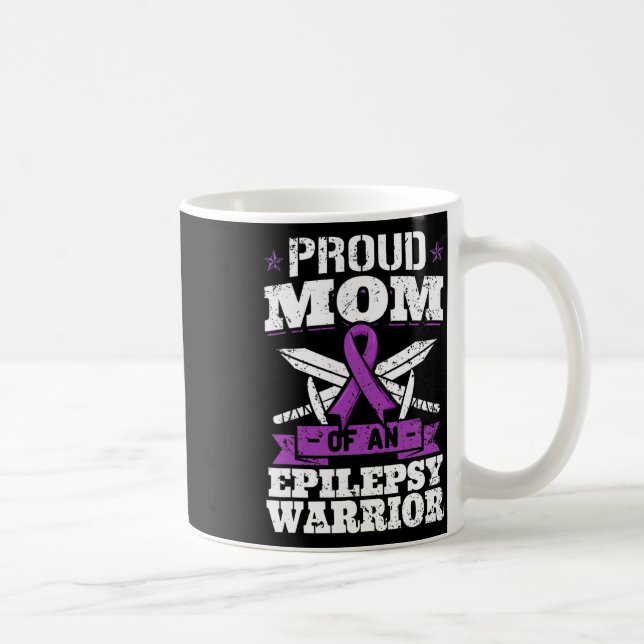 Epilepsy Warrior Mom Epileptic Seizure Disorder Ad Kaffemugg (Höger)
