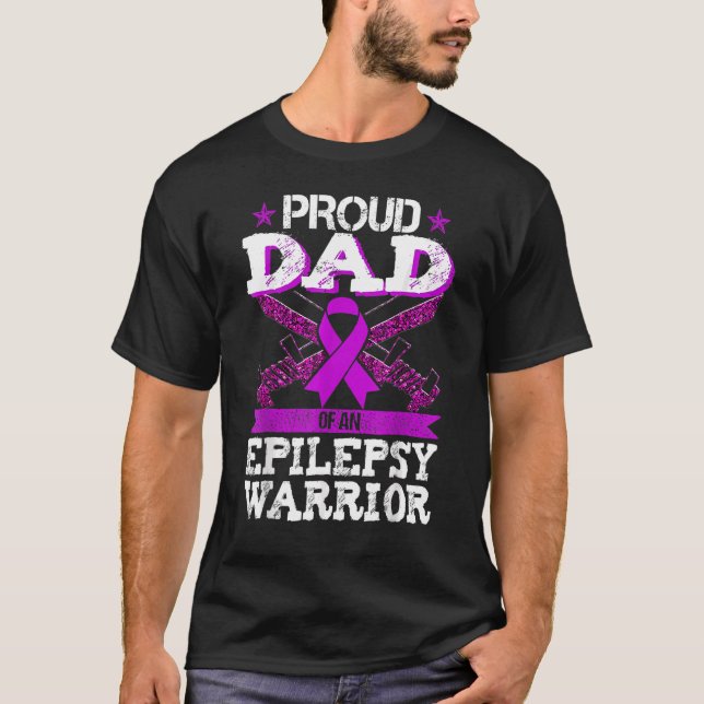Epileptikaswarrior i fars dag Proud Pappa T Shirt (Framsida)