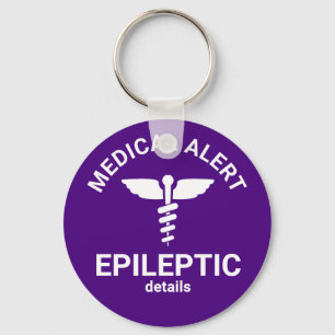 Epileptisk Lila Medicinsk varning Nyckelring