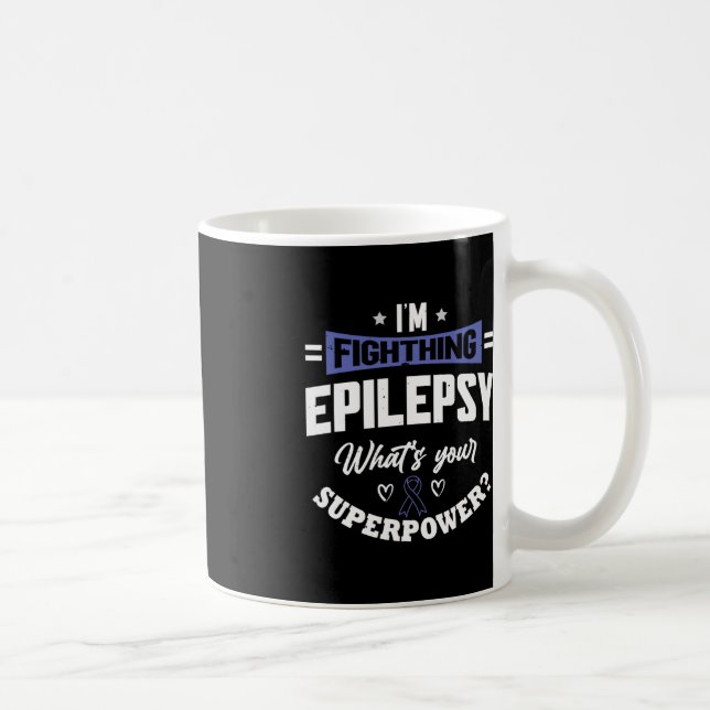Epileptiskt anfall och Lila Ribbon Epilepsi Awar Kaffemugg (Höger)