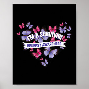 Epileptiskt anfall och Lila Ribbon Epilepsi Awar Poster