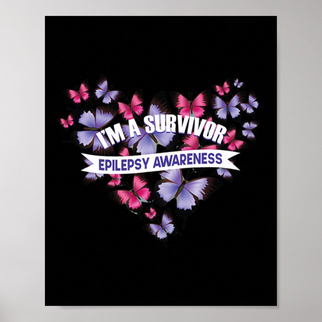 Epileptiskt anfall och Lila Ribbon Epilepsi Awar Poster (Framsidan)