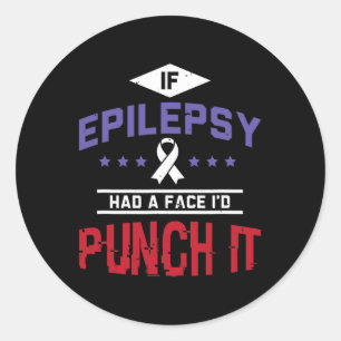 Epileptiskt anfall och Lila Ribbon Epilepsi Awar Runt Klistermärke