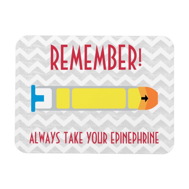 Epinephrine Reminder Magnet for Allergies (Horisontell)