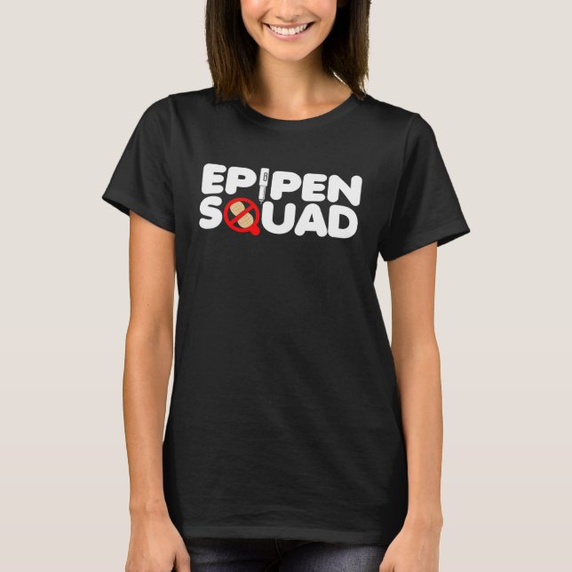 Epipen Squad  Peanuts Allergy T Shirt (Framsida)