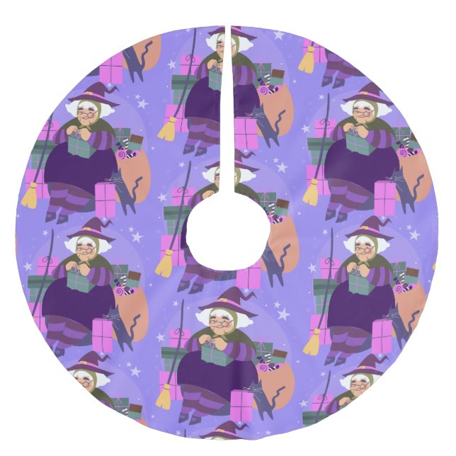 Epiphany christmas witch anana svart katt julgransmatta borstad polyester (Framsidan)