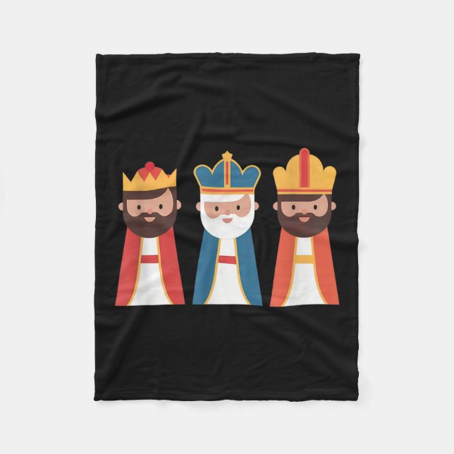 Epiphany Feliz Dia De Reyes Three Wise Manar Lyckl Fleecefilt (Framsidan)