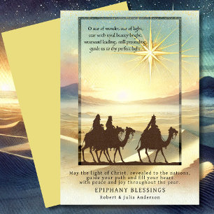 Epiphany Three Wise Manar Star of Bethlehen Julkort