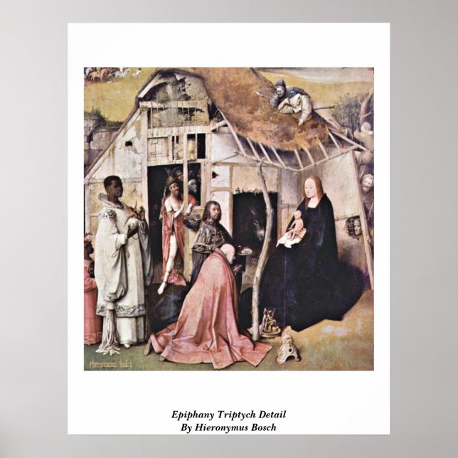 Epiphany Triptych Detail av Hieronymus Bosch Poster (Framsidan)