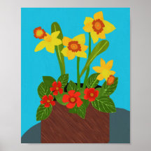 Episcia och Daffodil Poster