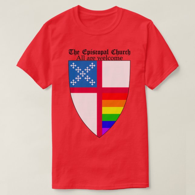 Episcopal Church Shield med Rainbow Pride Horizon T Shirt (Design framsida)