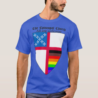 Episcopal Church Shield with 8 Colours Rainbow Pri T Shirt
