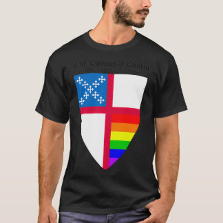 Episcopal Church Shield with Rainbow Pride Horizon T Shirt
