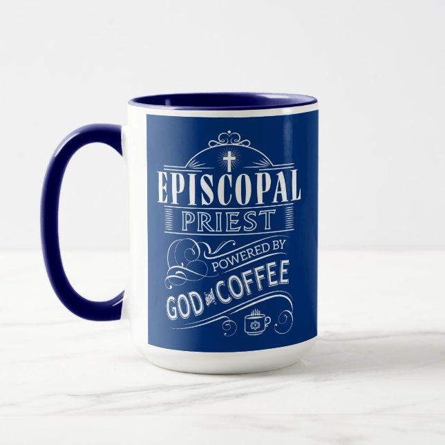 Episcopal Priest med Gud och kaffe Mugg (Vänster)