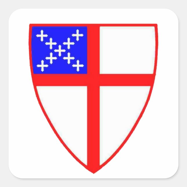 Episcopal Shield Fyrkantigt Klistermärke (Framsida)