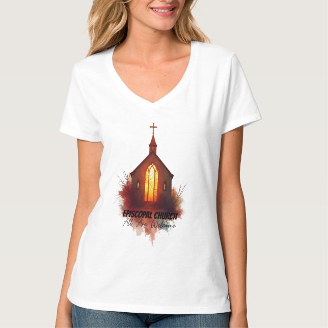 Episcopal Stänk Art - alla är välkomna T Shirt (Framsida)