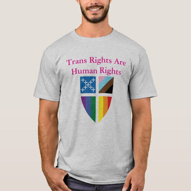 Episcopal Trans Rights Are Human Rights  T Shirt (Framsida)