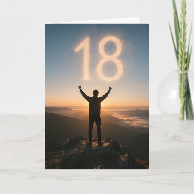 Episk 18-årsdag Bergsoluppgång  Kort (Framsida)