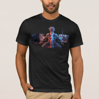 Episk Anime Krigare - Elektrisk Eld Blixt Strid T Shirt