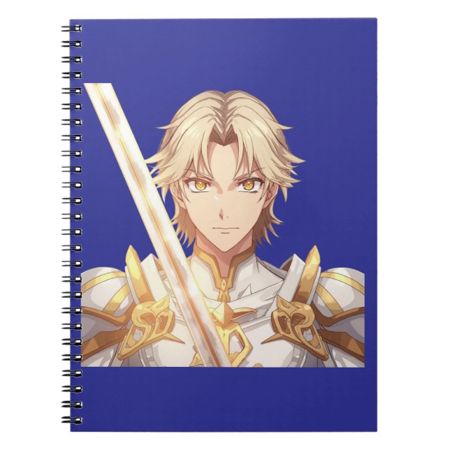 Episk Anime Warrior Riddare Fantasy Anteckningsbok (Framsidan)