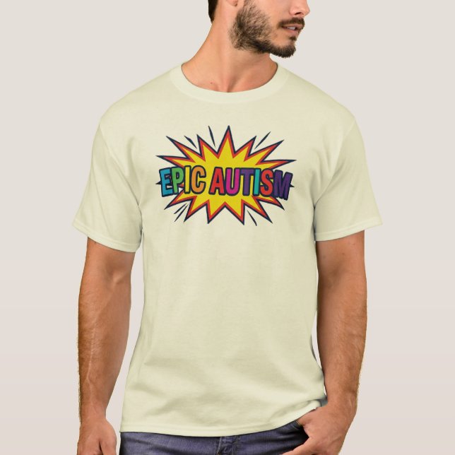 Episk Autism Stjärnexplosion Färgrik T-Shirt (Framsida)