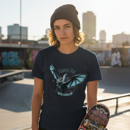 Episk Blå Drakon - Stig Ur Askan Fantasi T Shirt