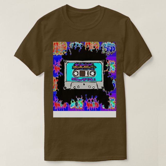 episk blå kassettgraffiti t shirt (Design framsida)