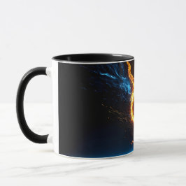 Episk Blå Orange Eldring Elementär Magi Mugg