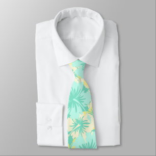Episk blomsterlig hibiskus hawaiiansk mintgrön slips