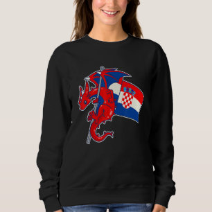 Episk drak med kroatiska flaggan kroatiska t shirt