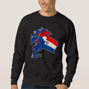 Episk Drak Med Paraguays Flagga Paraguansk Lång Ärmad Tröja