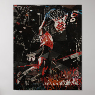 Episk Dunk Collage basketspelare Poster