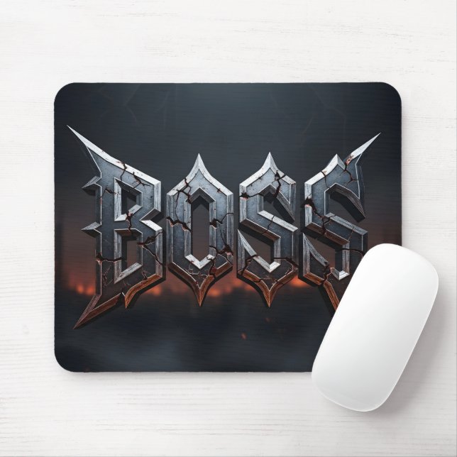 Episk Fantasy BOSS Förhårdnad Järn Metall Musmatta (Med mus)