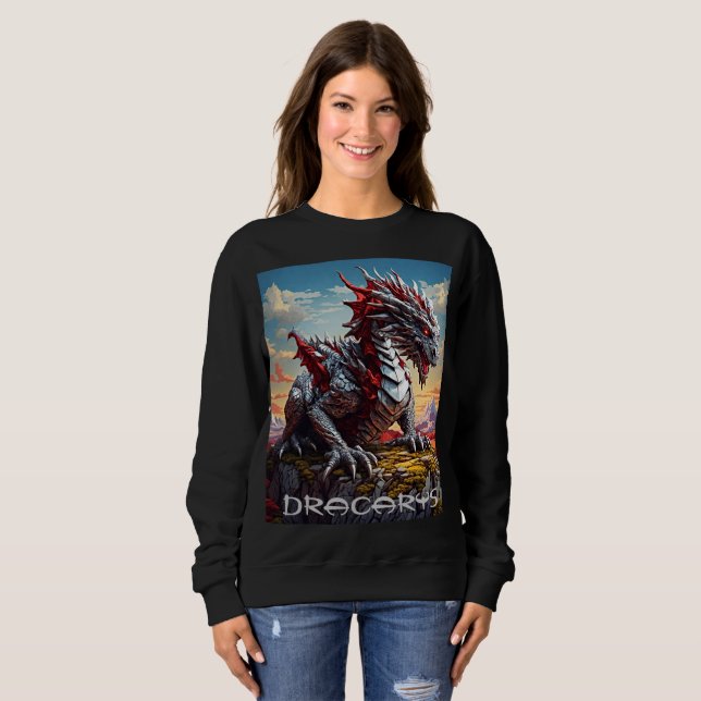 Episk Fantasy Drakon "Dracarys" T-Shirt (Hel framsida)