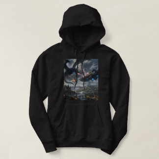 Episk Fantasy Drakrymdskepp Battle Hoodie