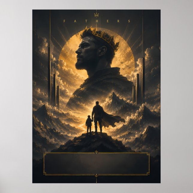 Episk Fantasy Fader Kung Konst Affisch (Framsidan)