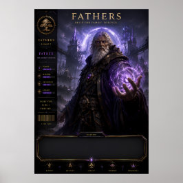 Episk Fantasy Fader Trollkarl Konst Affisch