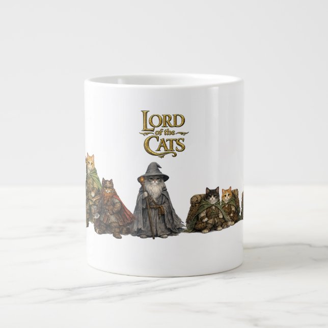 Episk Fantasy Katter Mugg Jumbo Mugg (Framsidan)