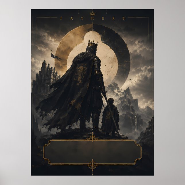 Episk Fantasy Kung Fader Konst Affisch (Framsidan)