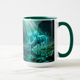 Episk Fantasy Lysande Hjort Andlig Bergssjö Mugg