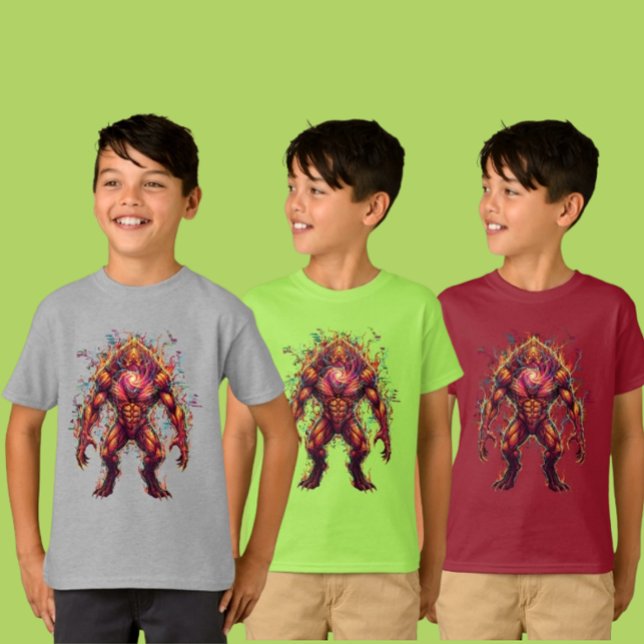 Episk grafittiklänning för barn med eldig monster t shirt (Skapare uppladdad)