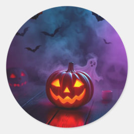 Episk Halloween-dekaljsats Spöken, pumpor och mer Runt Klistermärke
