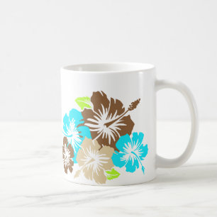 "Episk Hibiskus" i Brun/Turkos Mugg