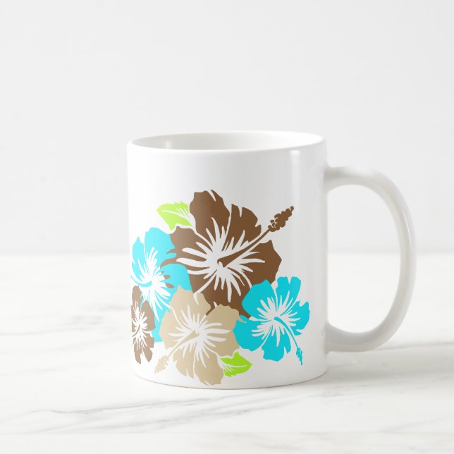 "Episk Hibiskus" i Brun/Turkos  Mugg (Höger)